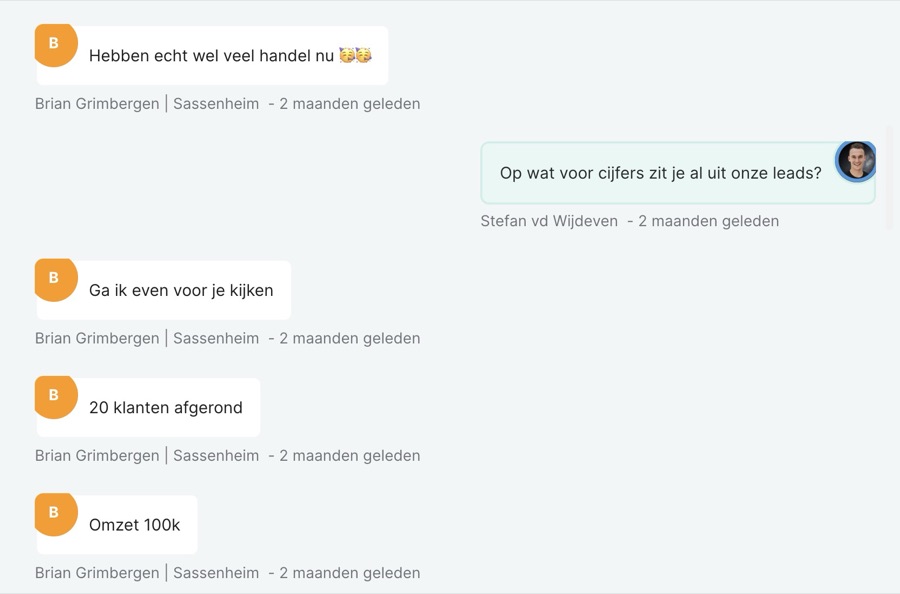 Klantbericht van Werk & Berg: 20 klanten afgerond, omzet 100k